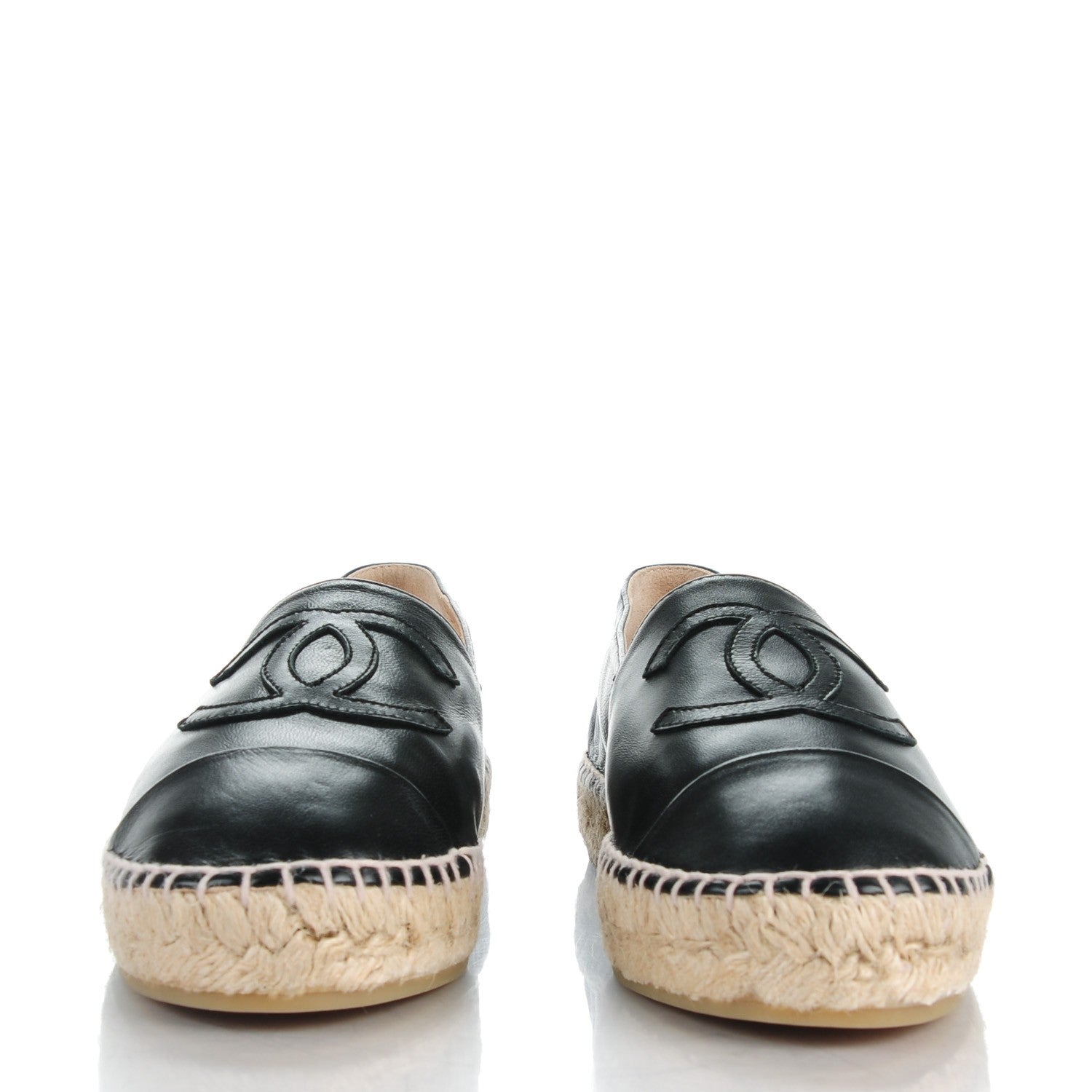 Chanel Lambskin CC Espadrilles 37 Black 2 of 10