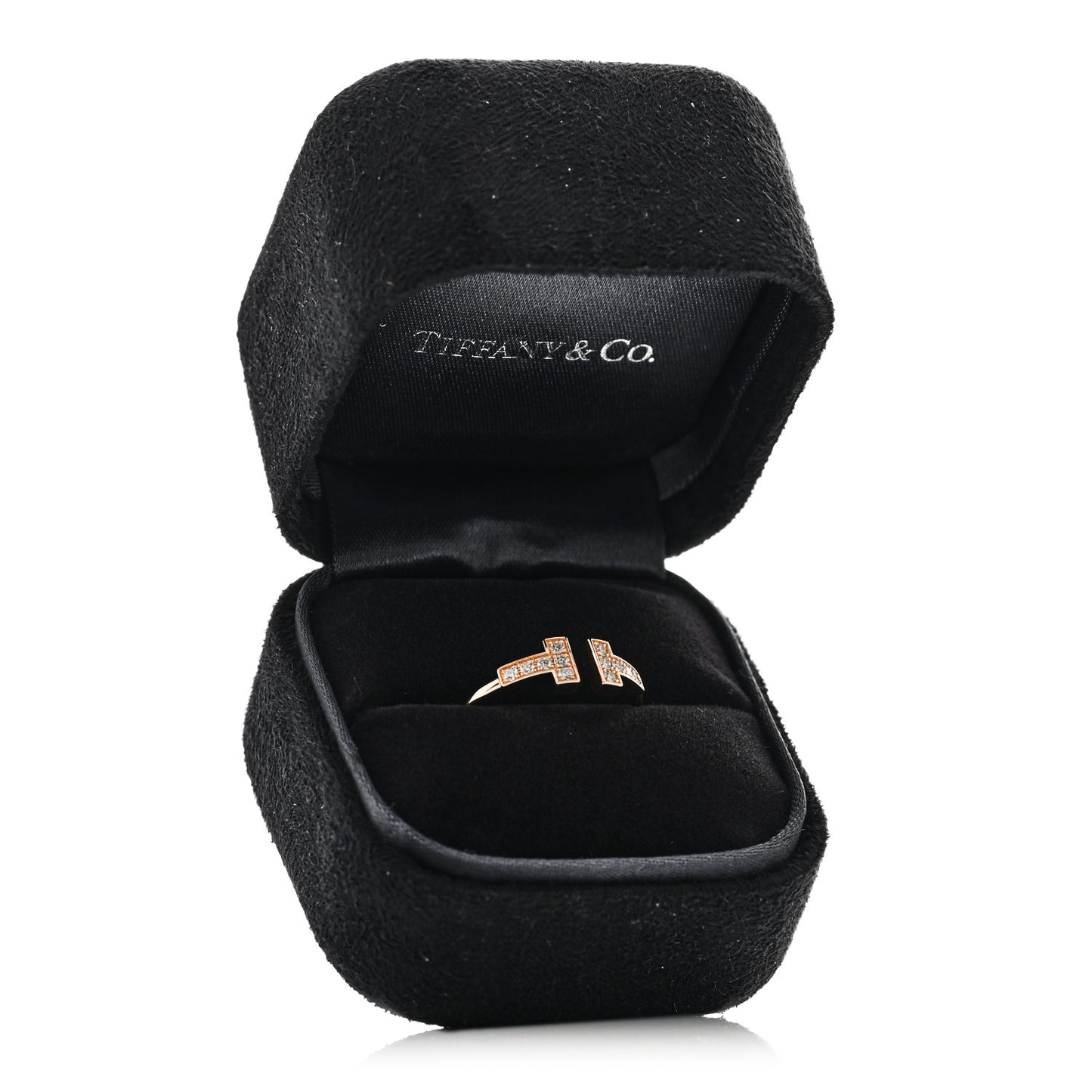 18K Rose Gold Diamond T Wire Ring 52 6