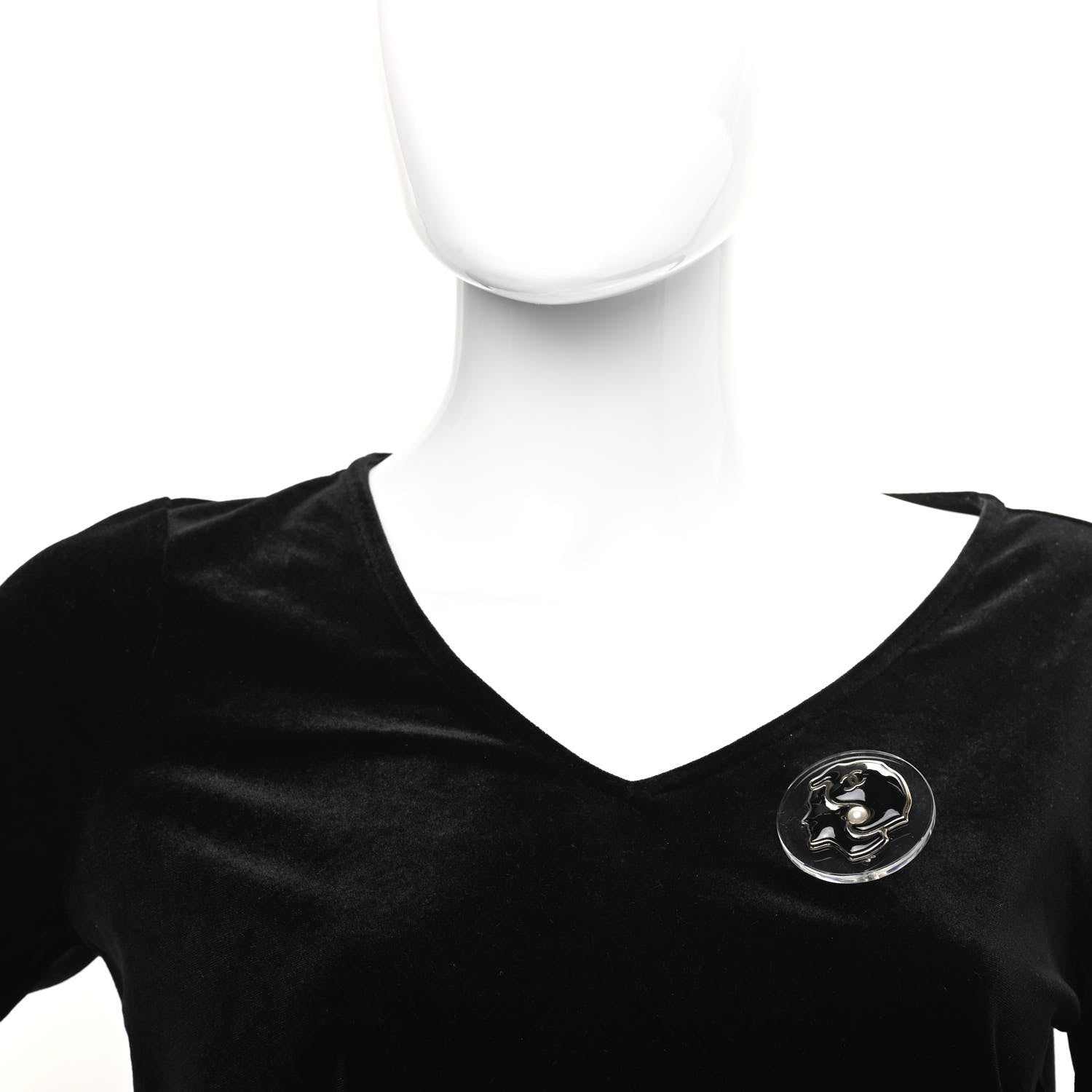 Chanel Resin Pearl Coco Mademoiselle Brooch Black 2 of 5