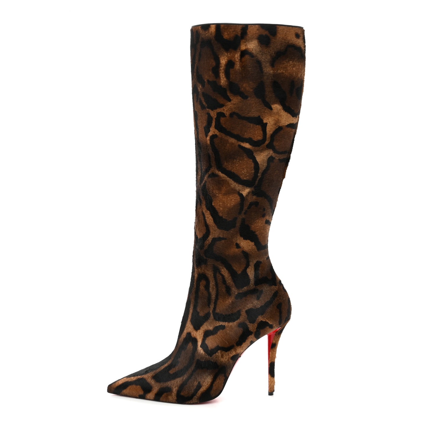 Pony Hair Bengali Print Miss Z 100 Knee High Boots 39 Brown