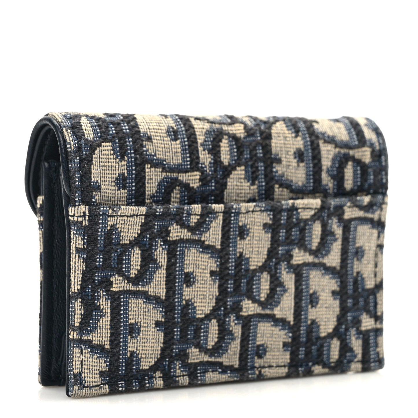 Oblique Saddle Card Holder Blue