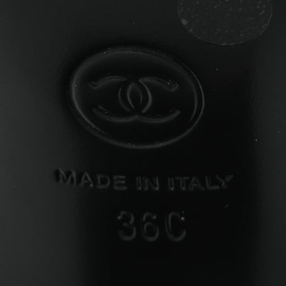 Chanel Lambskin Grosgrain Pearl CC Cap Toe Slingback Sandals 36 Ivory Black 7 of 12