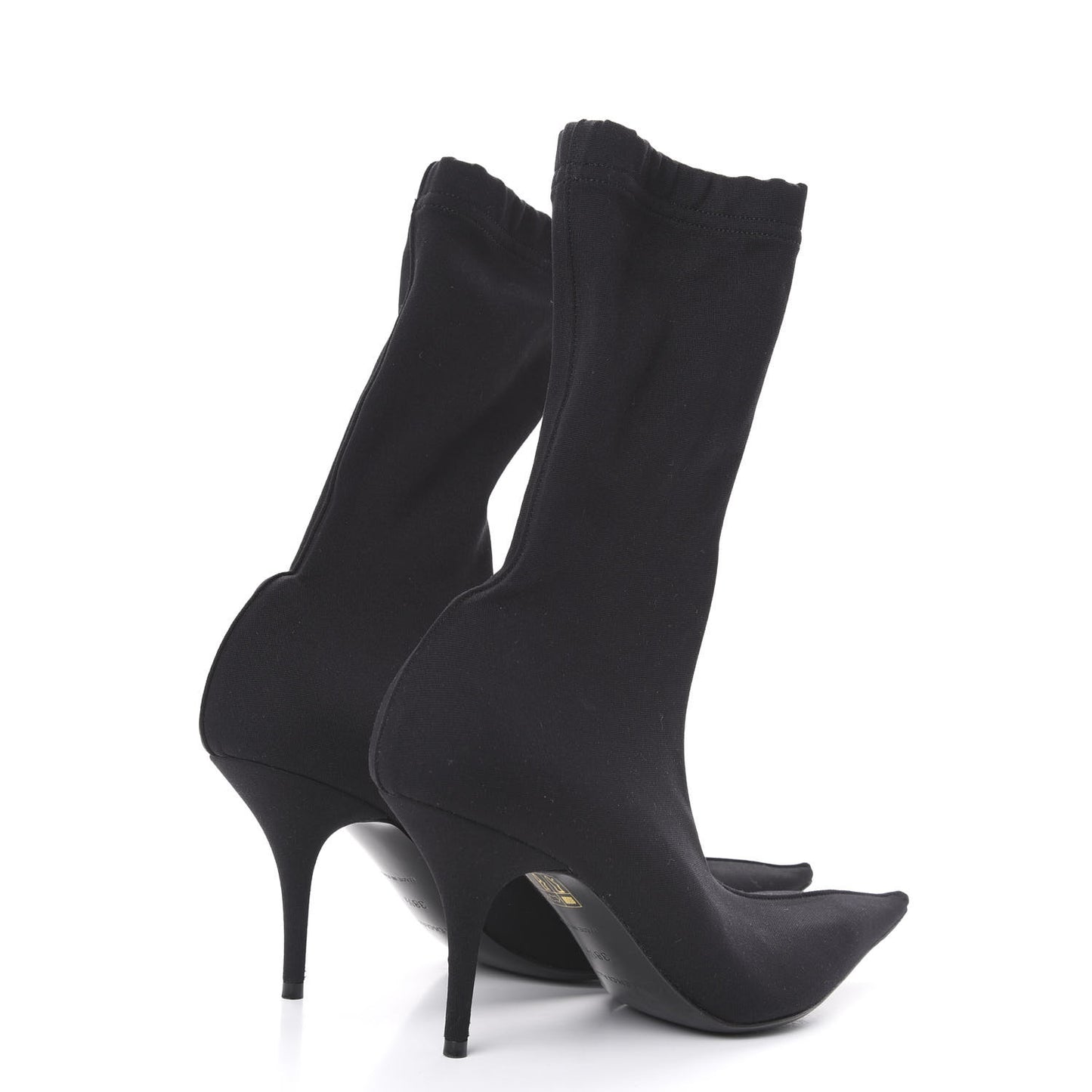 Jersey Crepe Extreme Pointed Toe Knife Booties 38.5 Black