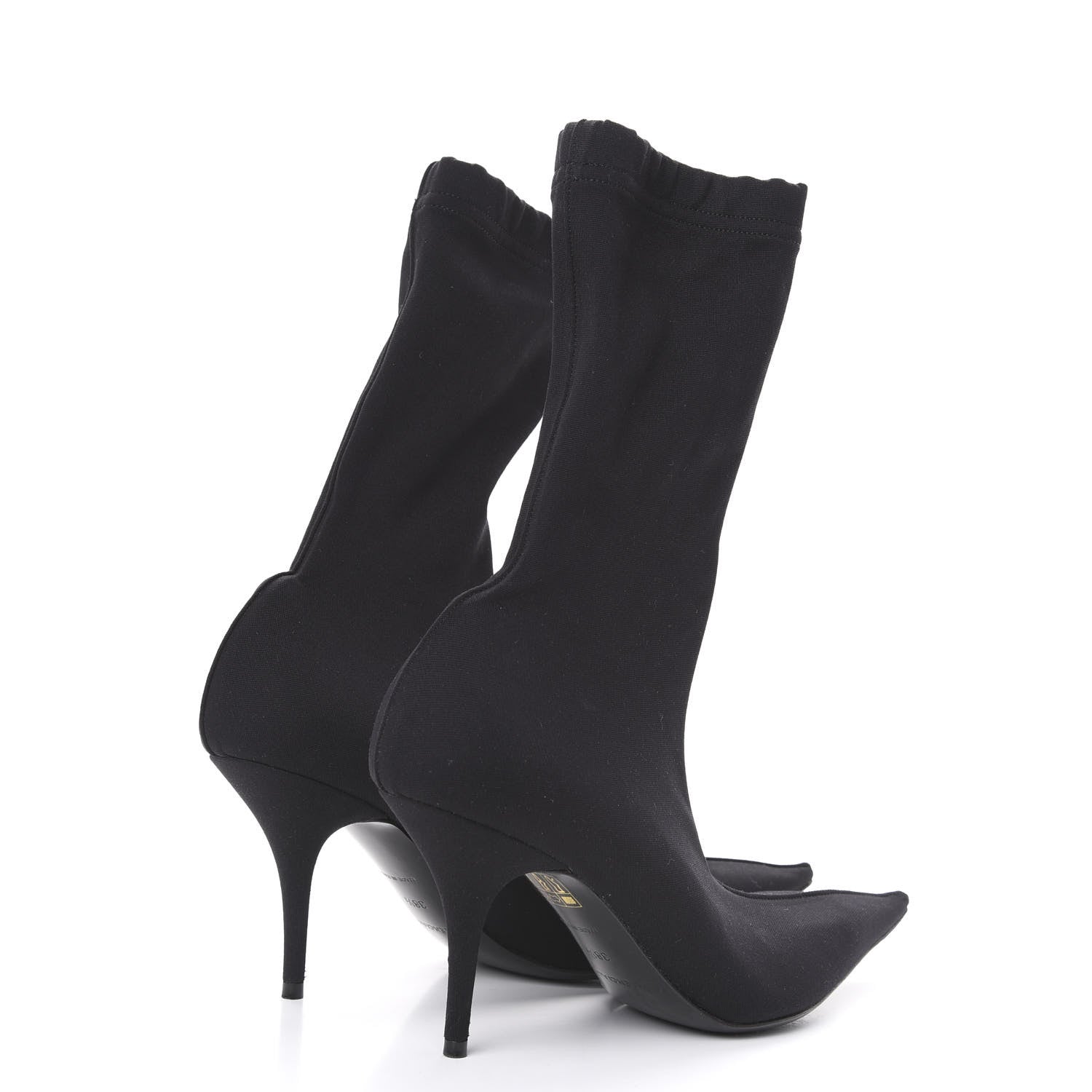 Balenciaga Jersey Crepe Extreme Pointed Toe Knife Booties 38.5 Black 4 of 6