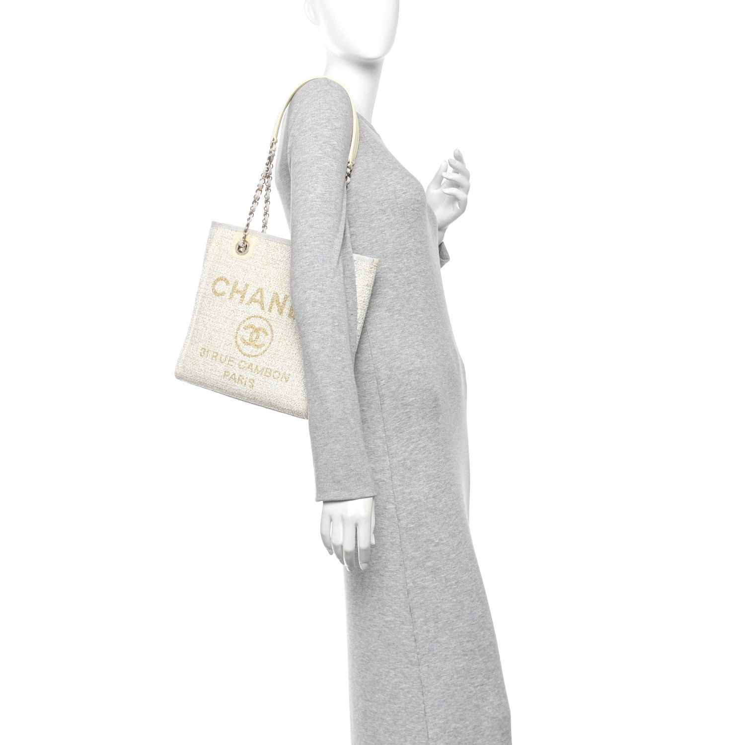 Chanel Lurex Boucle Mini Deauville Tote White 2 of 10