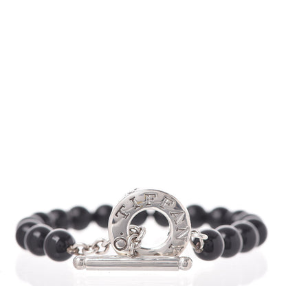 Tiffany Sterling Silver Black Onyx Bead Toggle Bracelet 3 of 4