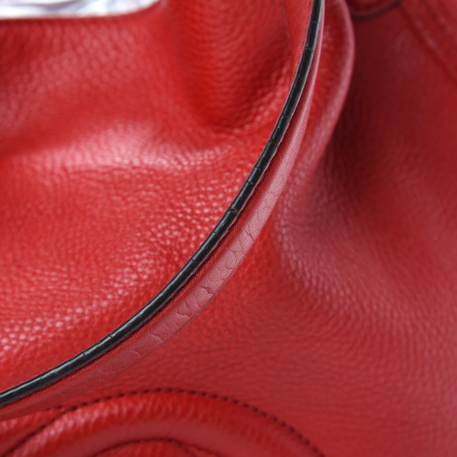 Gucci Pebbled Calfskin Large Soho Shoulder Bag Red 16 of 17