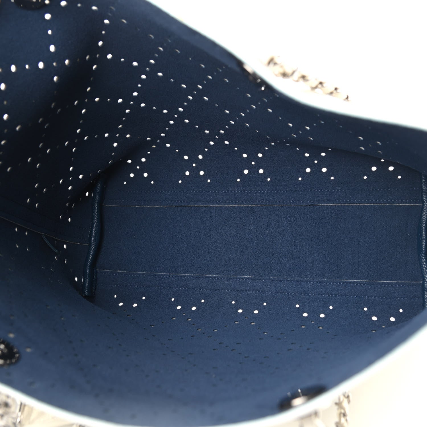 Chanel Perforated Grained Calfskin Small Shopping Tote White 5 of 9