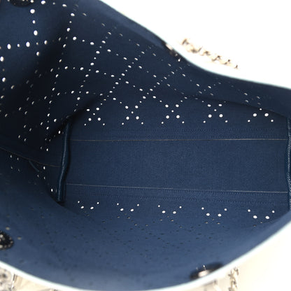 Chanel Perforated Grained Calfskin Small Shopping Tote White 5 of 9