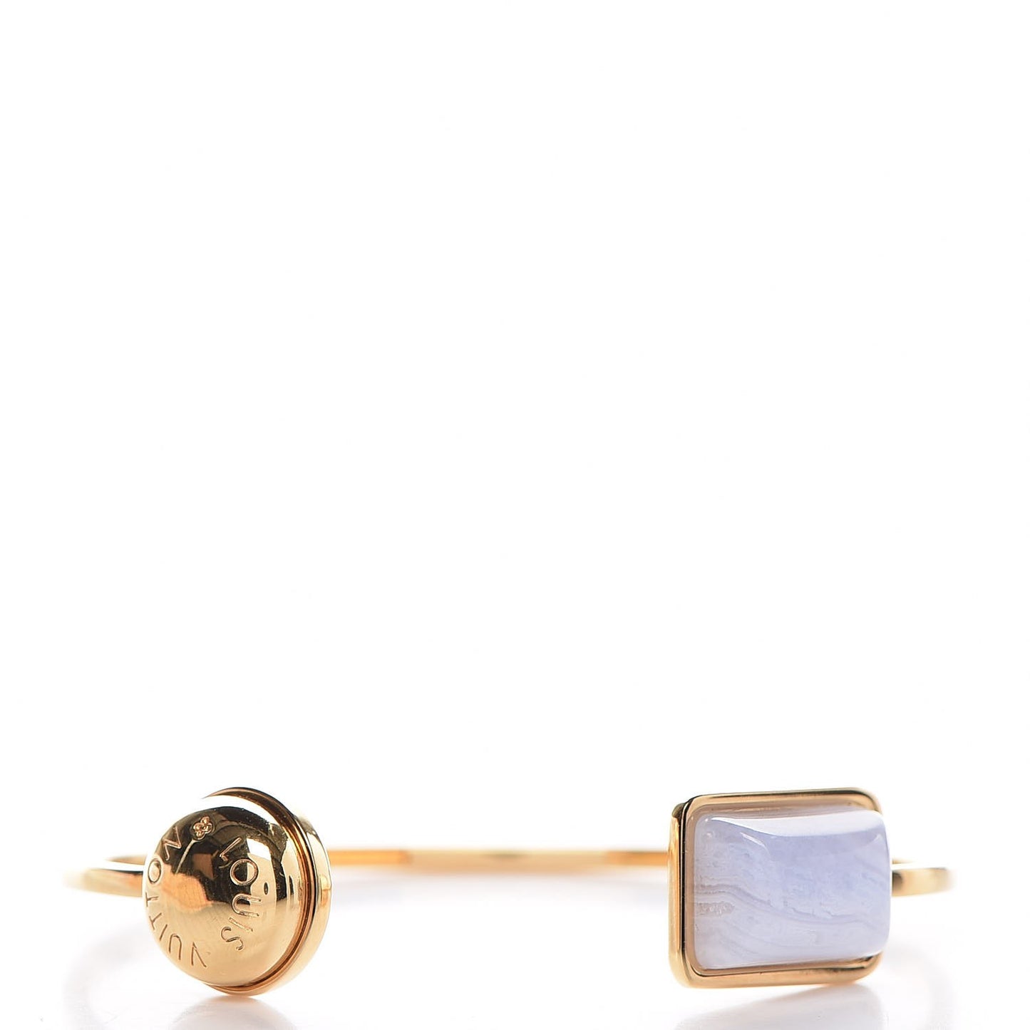 Rigid Bracelet S Gold and Blue Lace Agate