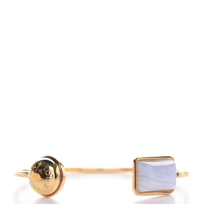 Louis Vuitton Rigid Bracelet S Gold and Blue Lace Agate 1 of 5