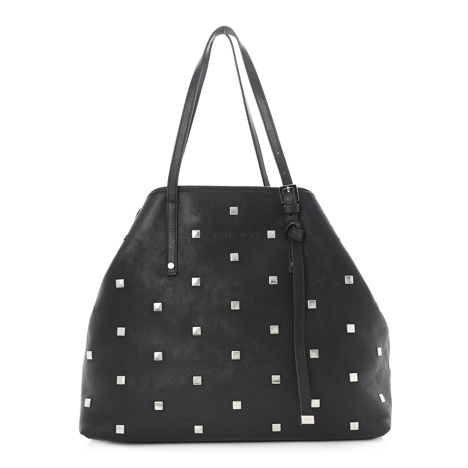 Jimmy Choo Calfskin Studded Tote Black 1 of 10