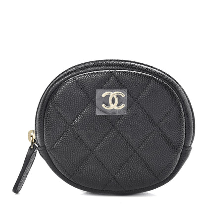 Chanel Caviar Quilted Zip Around Classic Coin Purse Black 1 of 8