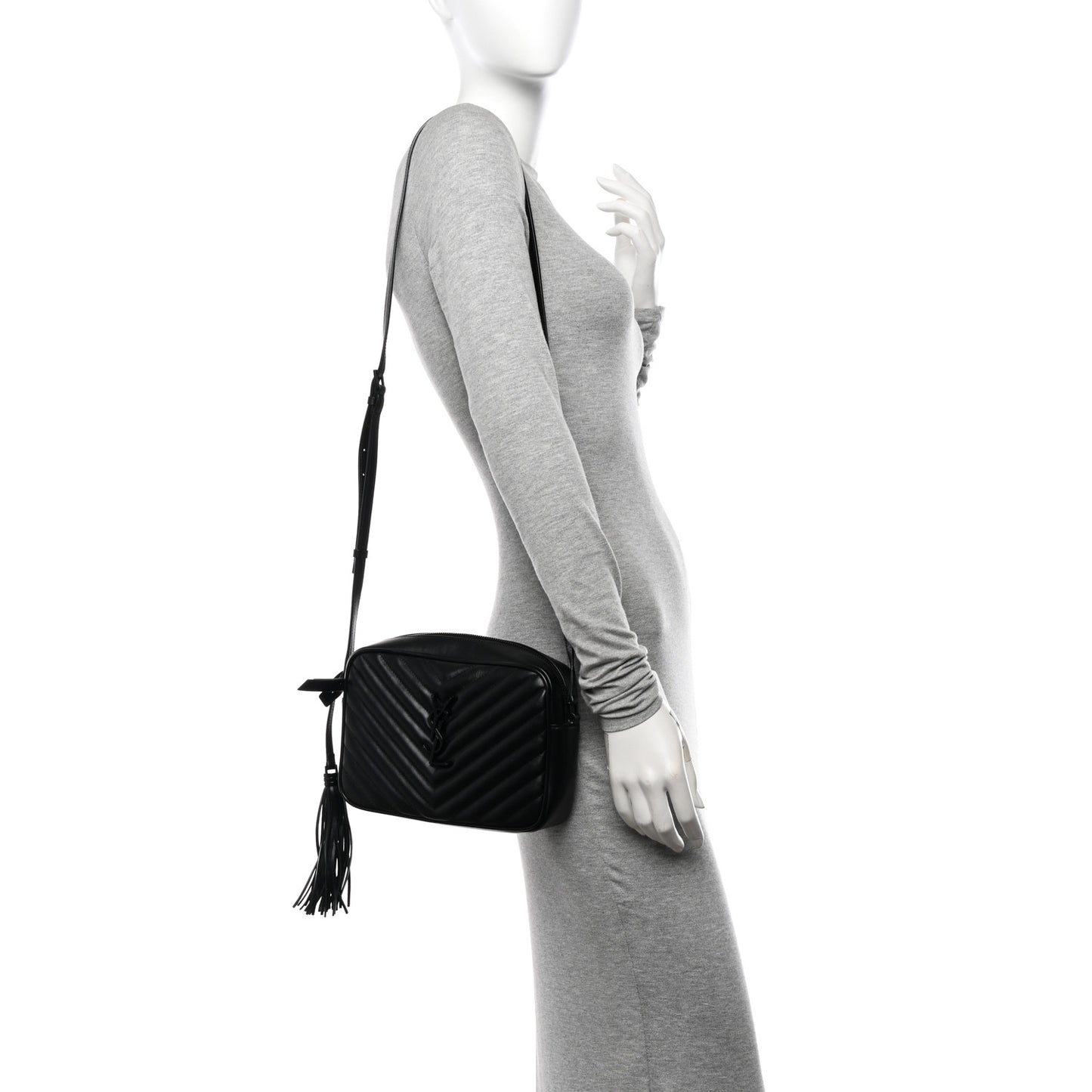 Calfskin Matelasse Monogram Monochrome Lou Camera Bag Black