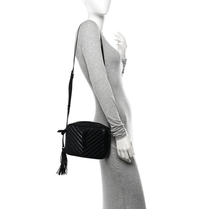 Saint Laurent Calfskin Matelasse Monogram Monochrome Lou Camera Bag Black 2 of 10