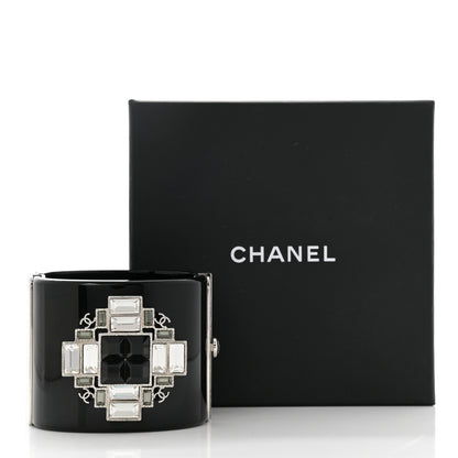 Chanel Resin Crystal CC Cross Cuff Black 6 of 6