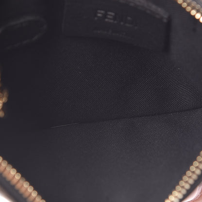 Fendi Vitello Cruise F is Fendi Bi-Color FF 1974 Embossed Key Case Pouch Maya Black 5 of 9