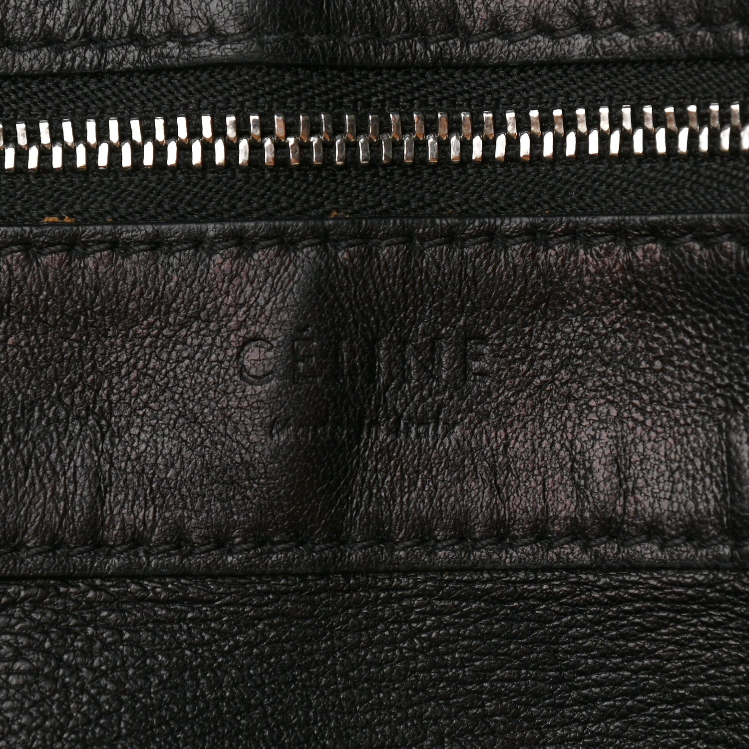 Celine Smooth Lambskin Horizontal Zipper Gusset Cabas Black 8 of 14