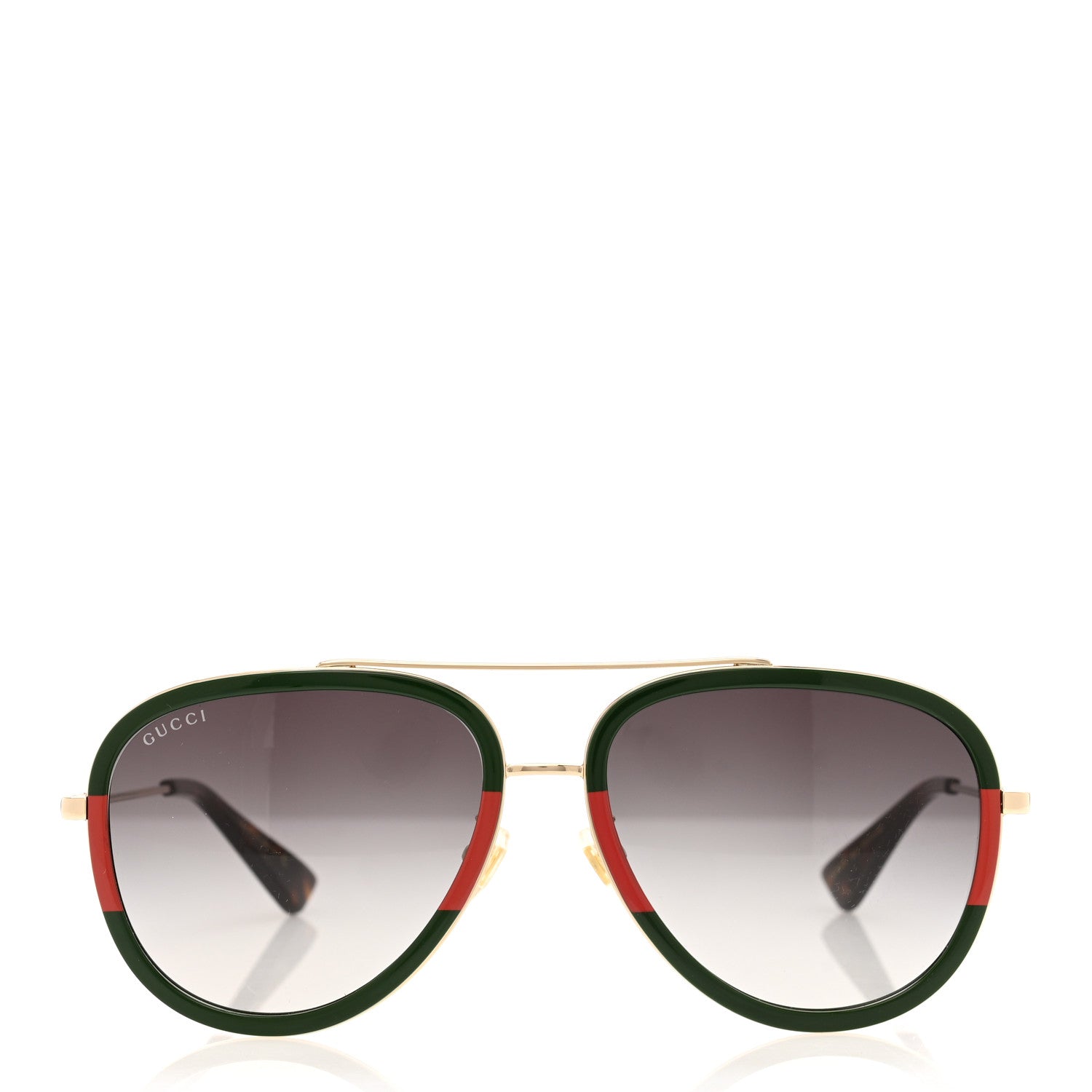 Gucci Web Aviator Sunglasses GG0062S Green Red 2 of 7