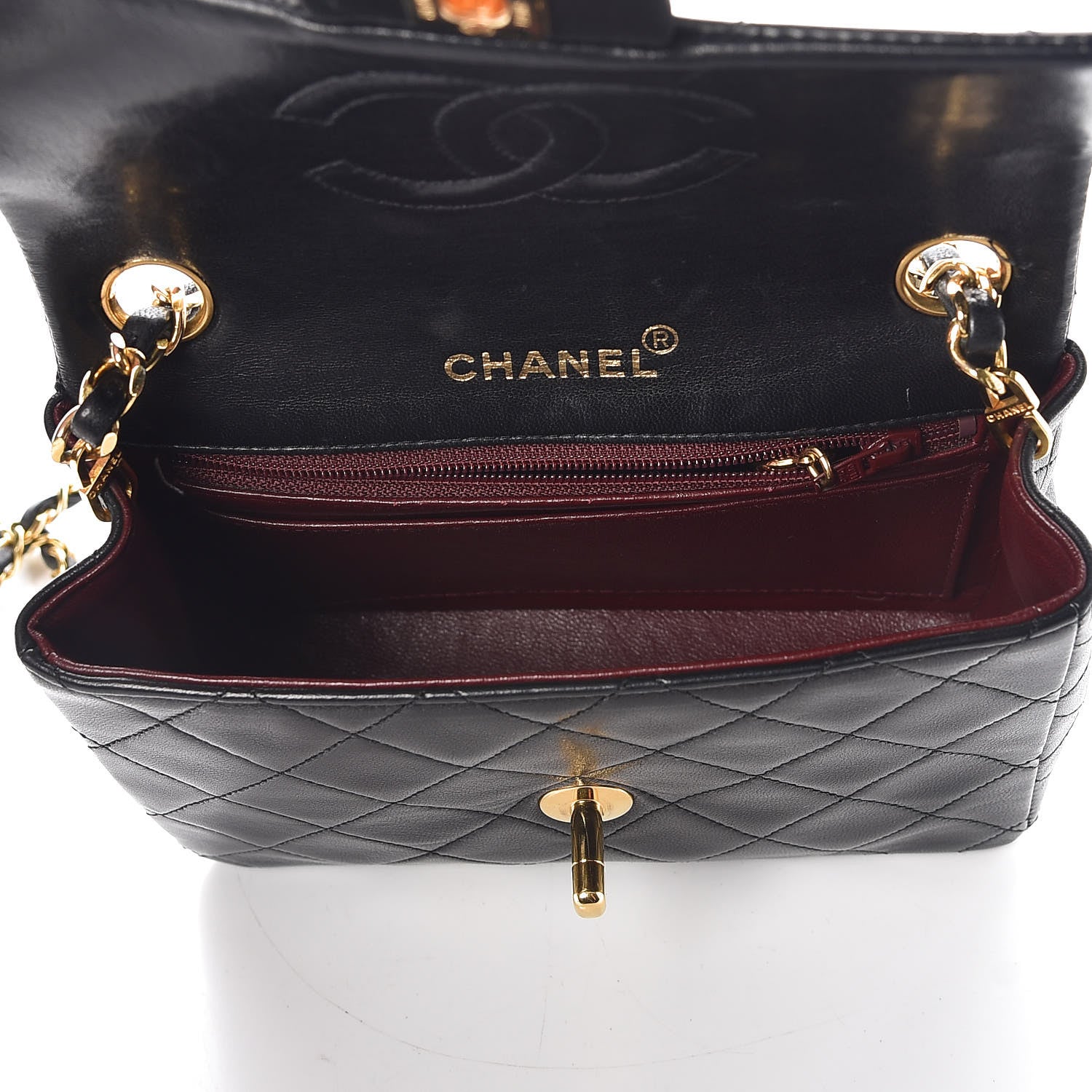 Chanel Lambskin Quilted Mini Square Flap Black 7 of 11