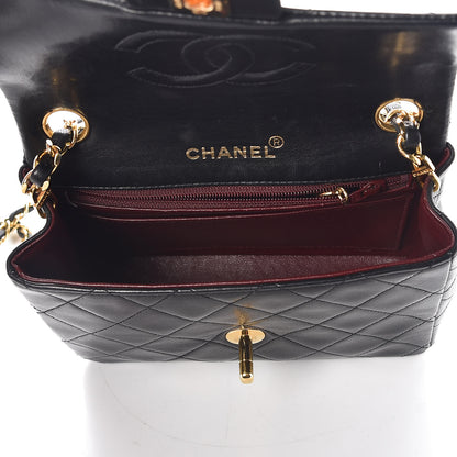 Chanel Lambskin Quilted Mini Square Flap Black 7 of 11