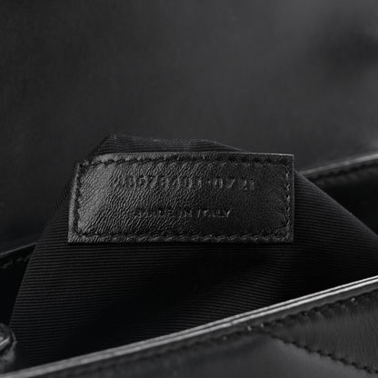 Saint Laurent Calfskin Y Quilted Monogram Monochrome Toy Loulou Crossbody Bag Black 6 of 12