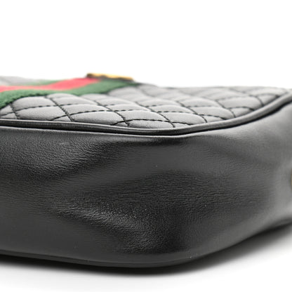 Gucci Calfskin Trapuntata Web Mini GG Shoulder Bag Black 10 of 10