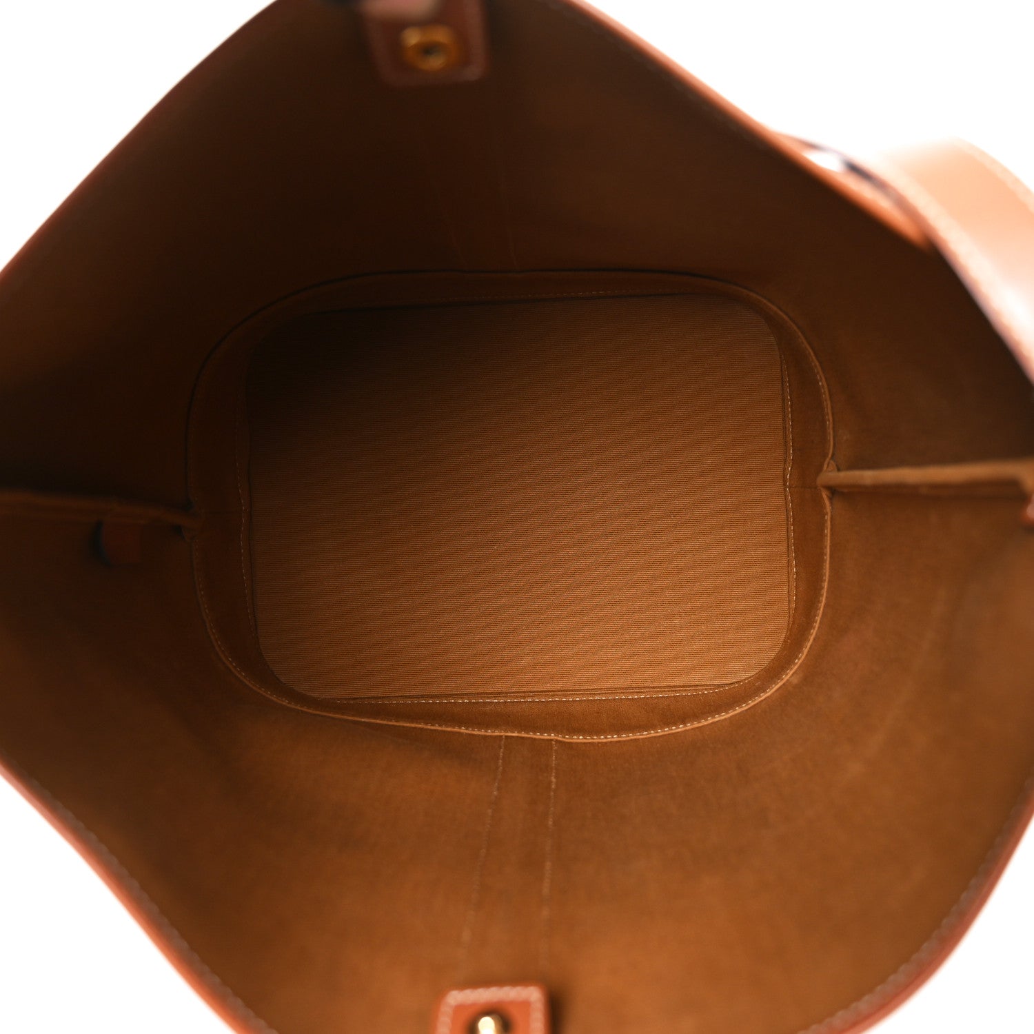 Celine Triomphe Canvas Calfskin Medium Bucket Bag Tan 5 of 9