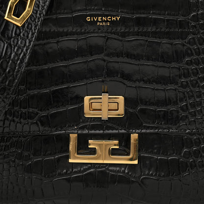 Givenchy Calfskin Crocodile Embossed Medium Eden Black 7 of 9