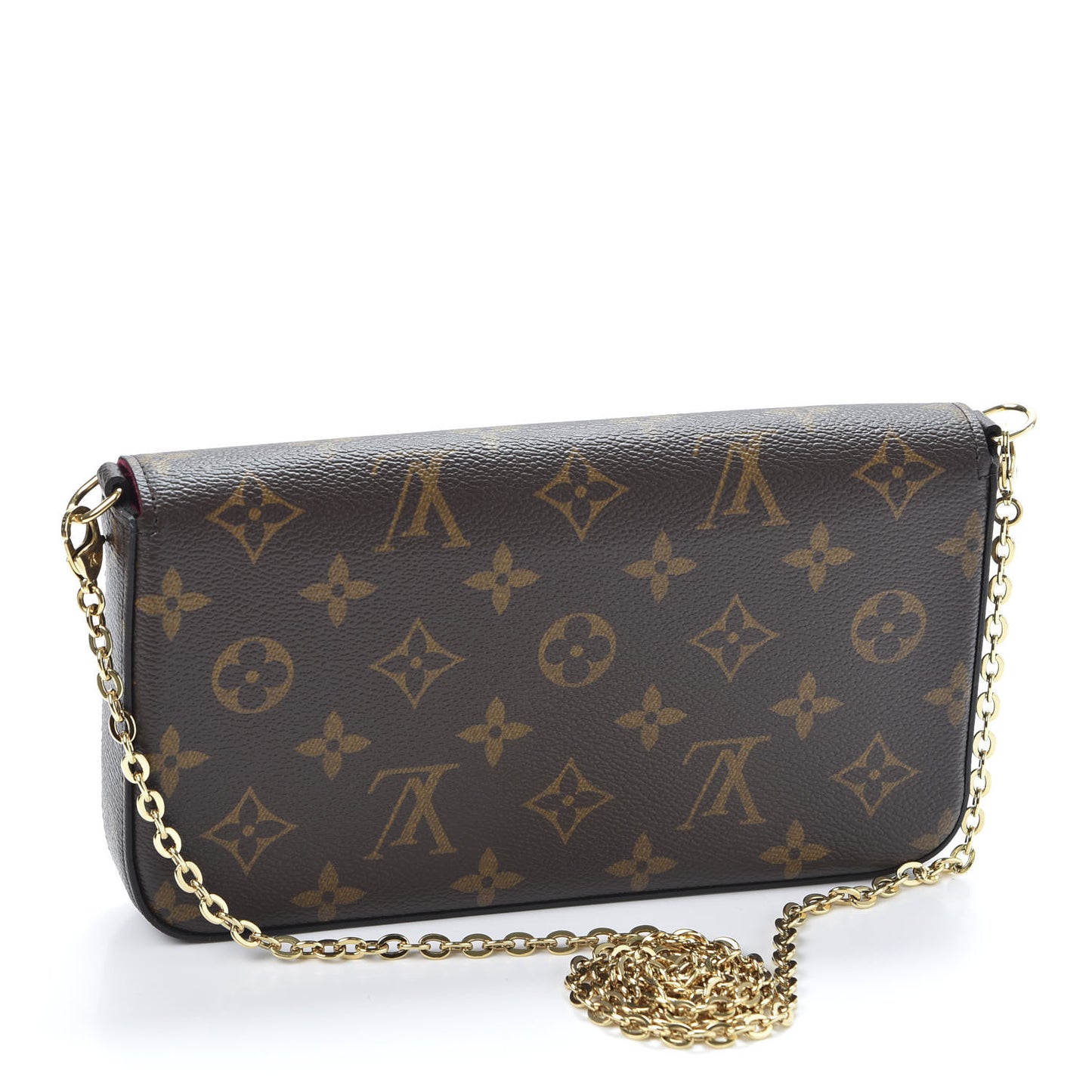 Monogram Pochette Felicie Chain Wallet Fuchsia