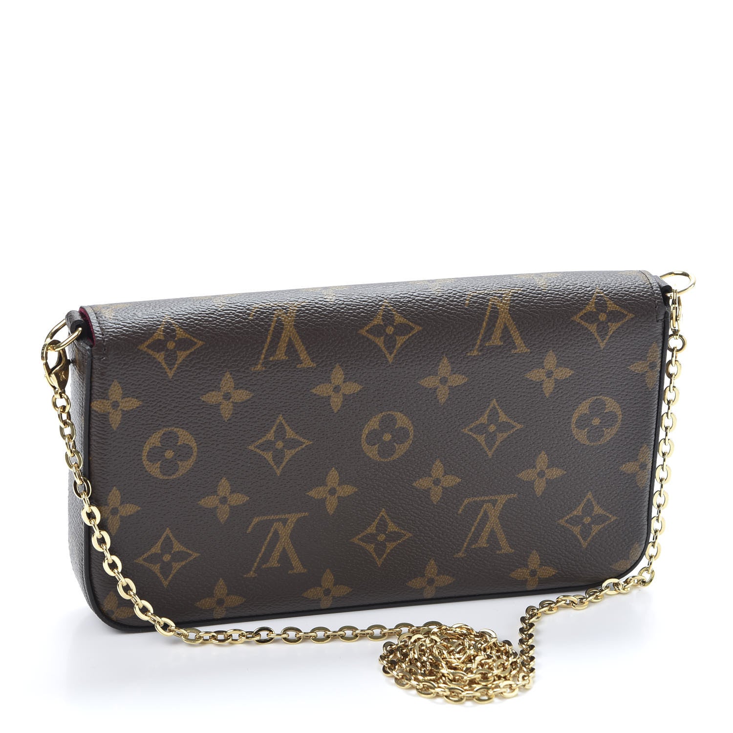 Louis Vuitton Monogram Pochette Felicie Chain Wallet Fuchsia 2 of 11