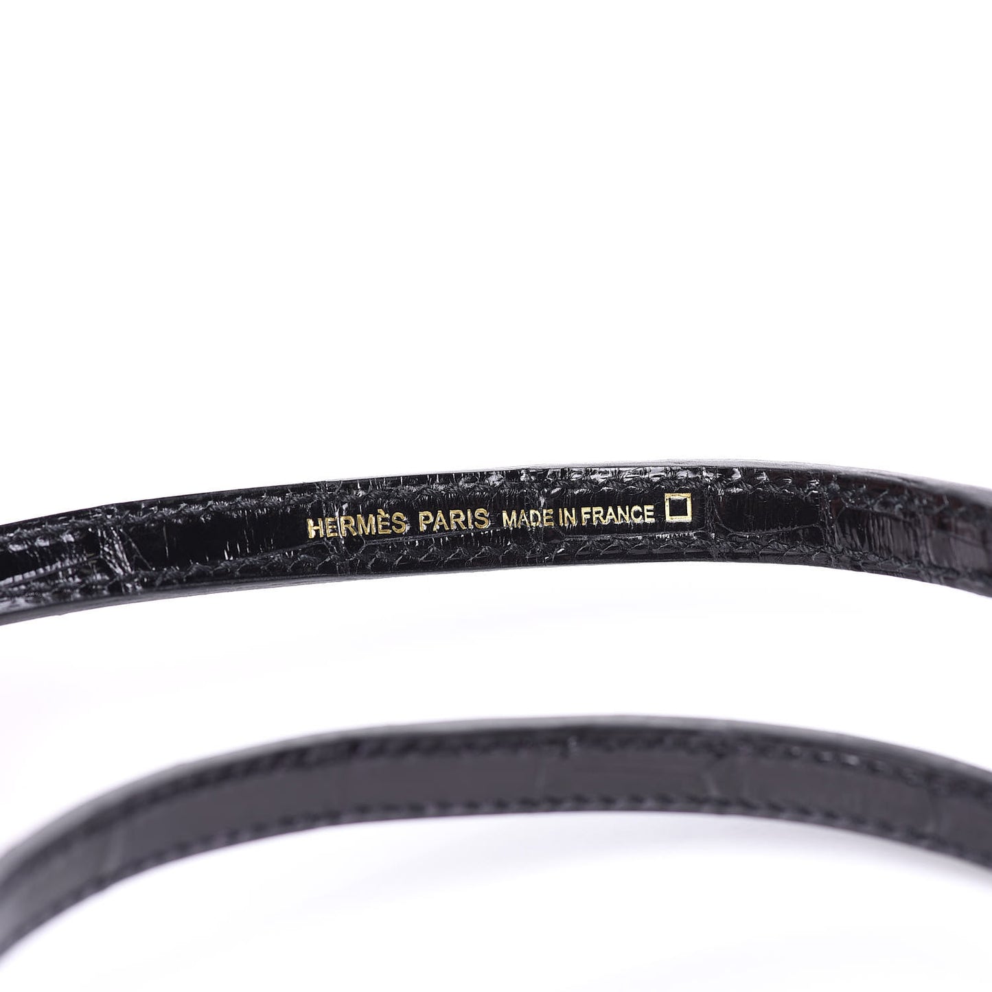 Shiny Alligator Mini Kelly Sellier 20 Black