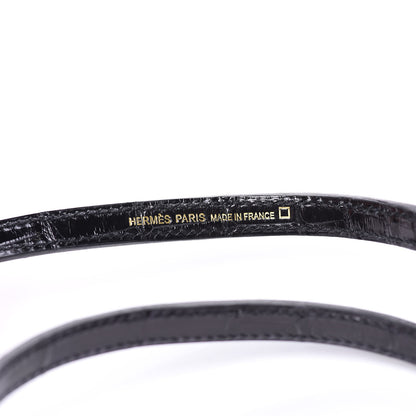 Hermes Shiny Alligator Mini Kelly Sellier 20 Black 30 of 37