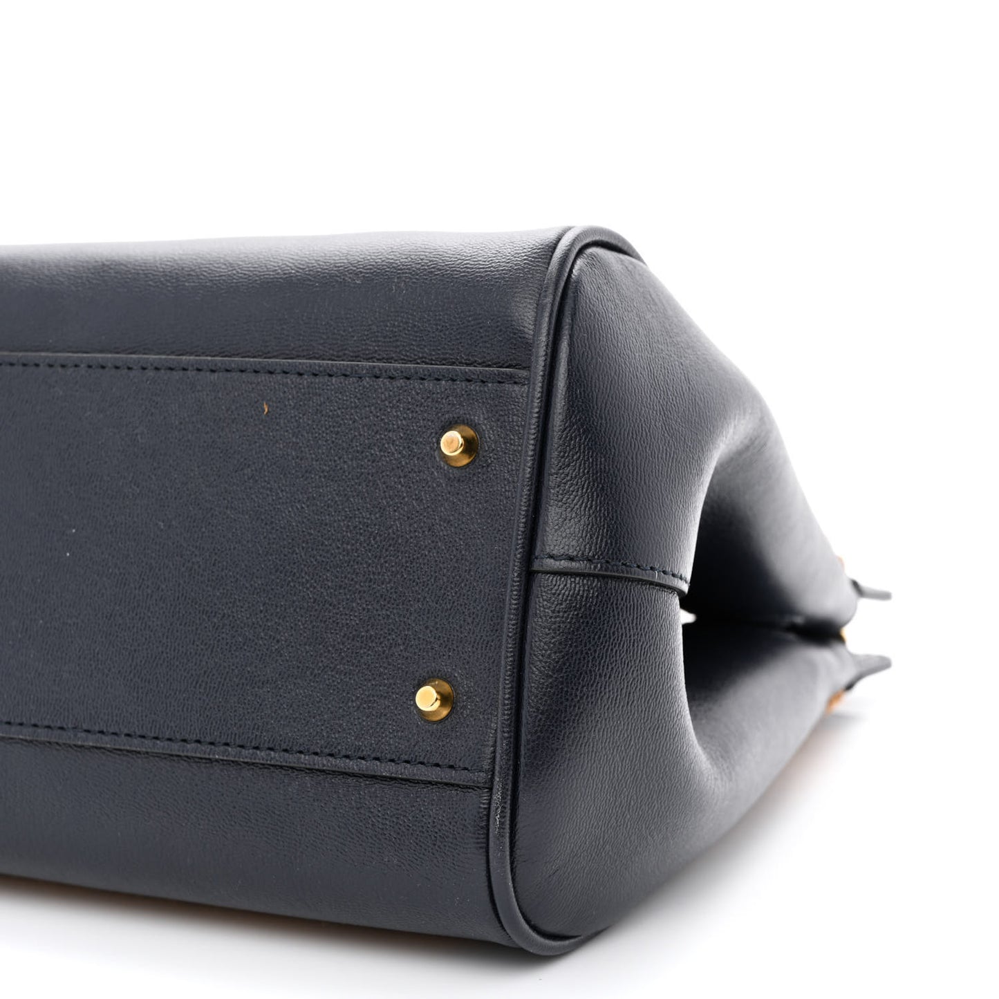 Straw Lux New Sakai Calfskin Lux Medium Dahlia Bamboo Handle Tote Bag Dark Natural Blue