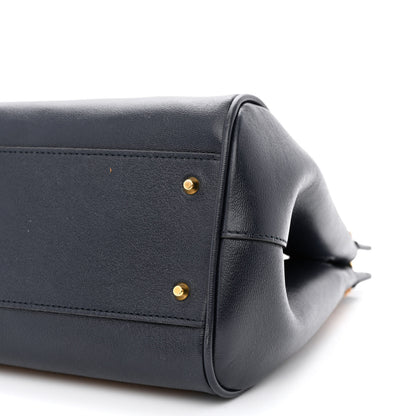 Gucci Straw Lux New Sakai Calfskin Lux Medium Dahlia Bamboo Handle Tote Bag Dark Natural Blue 12 of 14