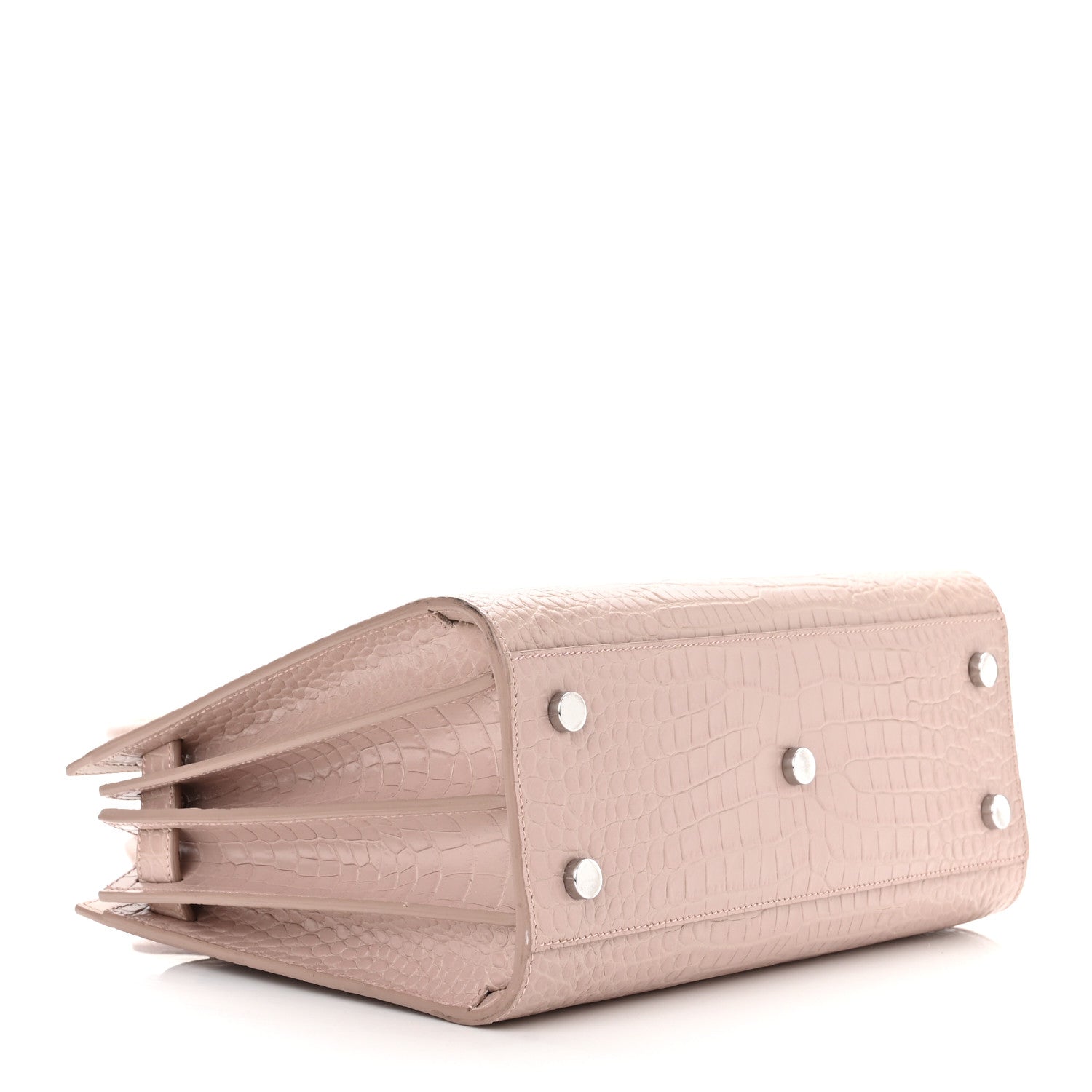 Saint Laurent Calfskin Crocodile Embossed Baby Sac De Jour Rose Antic 5 of 18