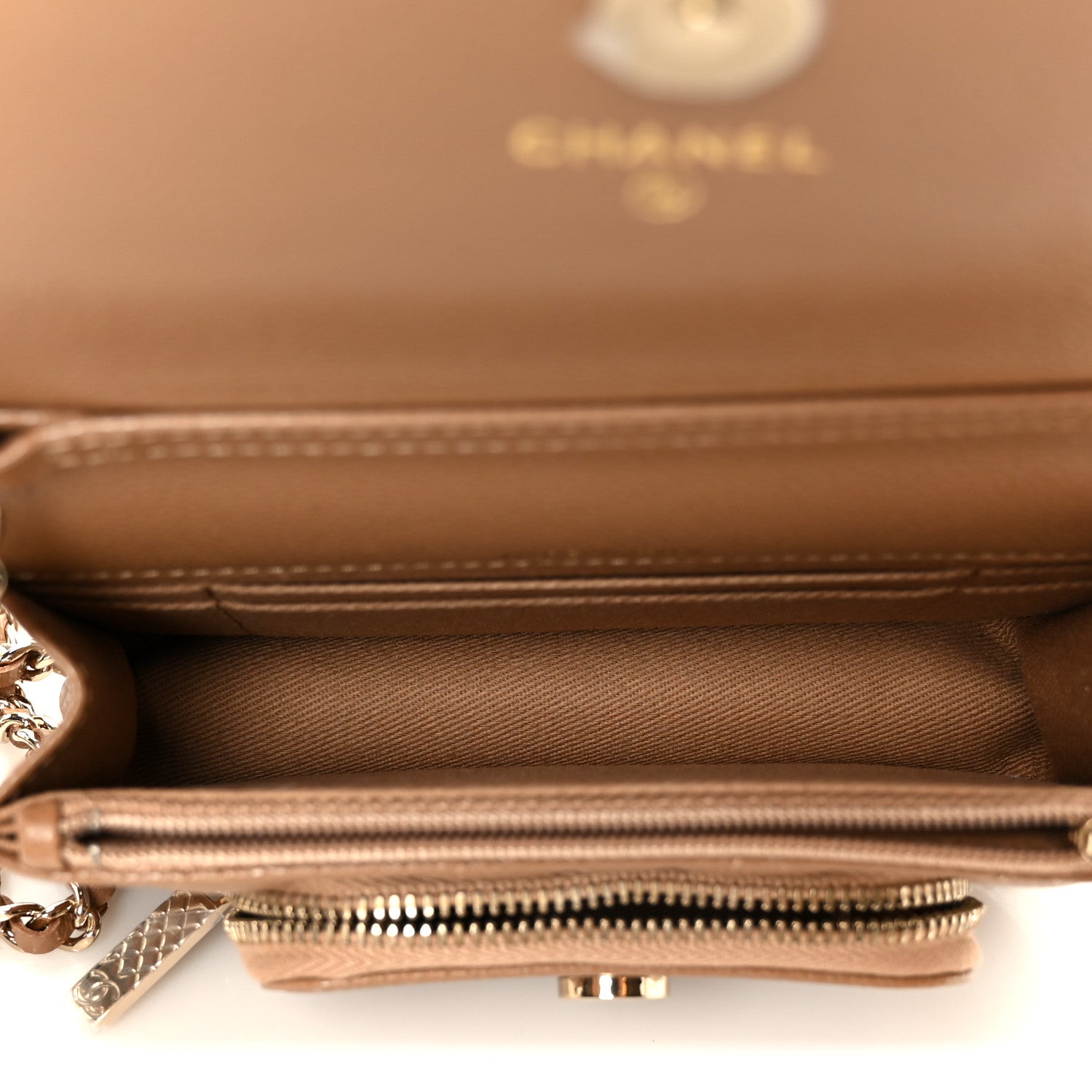 Chanel Caviar Quilted Business Affinity Clutch With Chain Flap Camel 5 of 11
