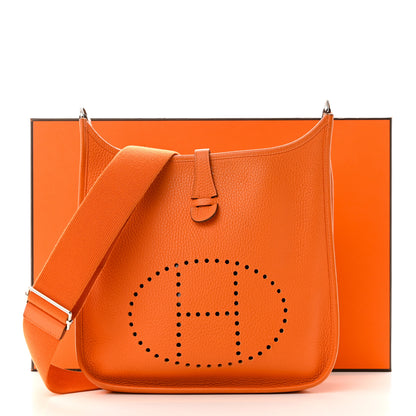 Hermes Taurillon Clemence Evelyne III PM Orange 12 of 12
