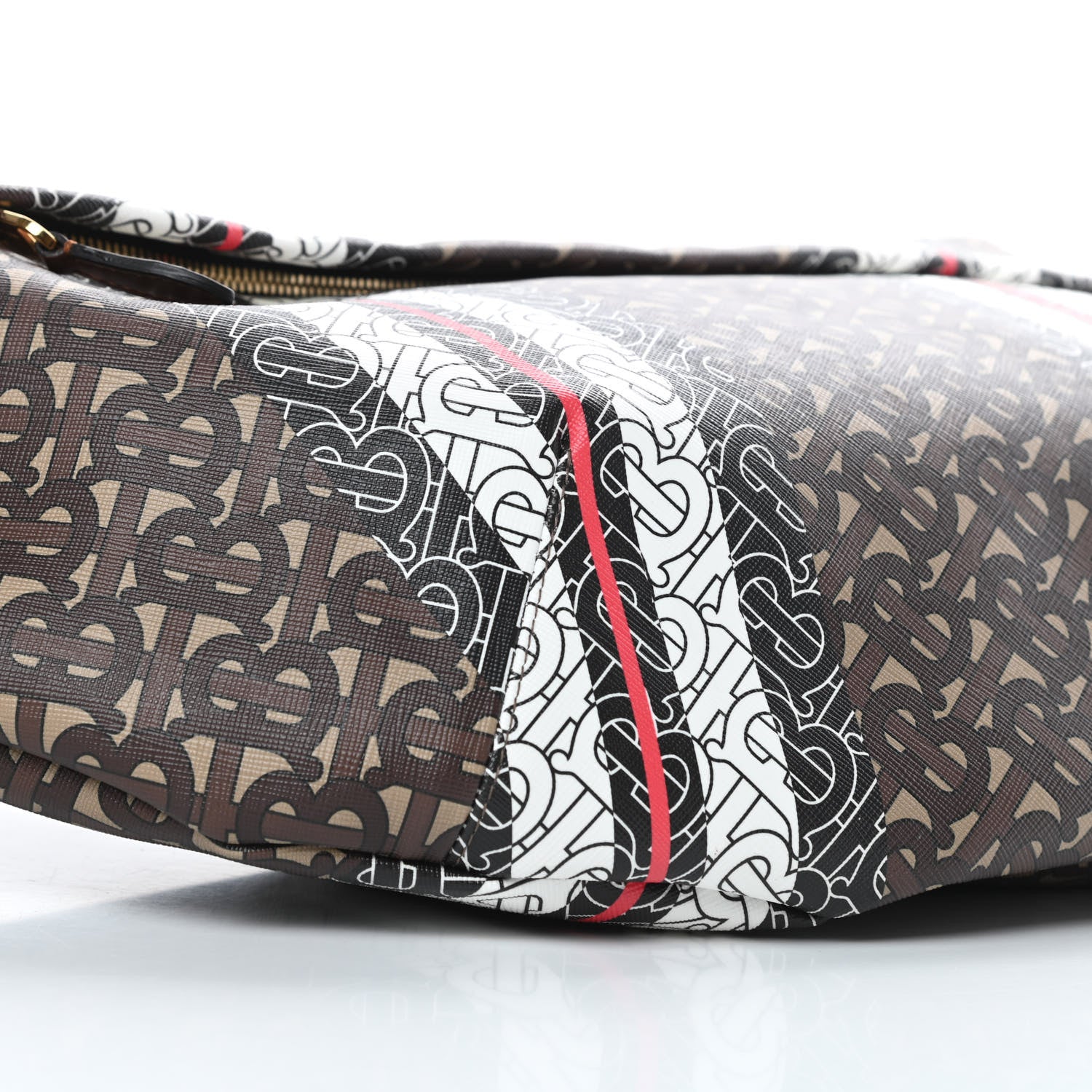 Burberry E-Canvas Monogram Stripe XL Sonny Bum Bag Bridle Brown 9 of 15