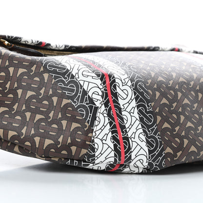 Burberry E-Canvas Monogram Stripe XL Sonny Bum Bag Bridle Brown 9 of 15