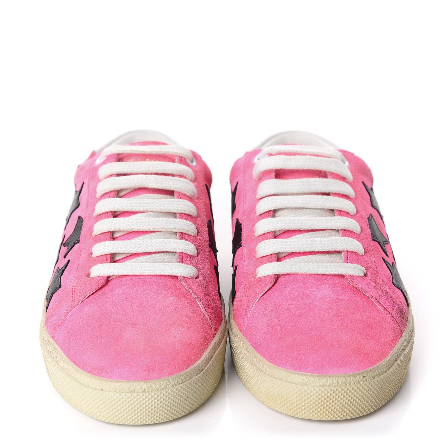 Saint Laurent Suede Star Court Sneakers 36 Pink Black 2 of 11