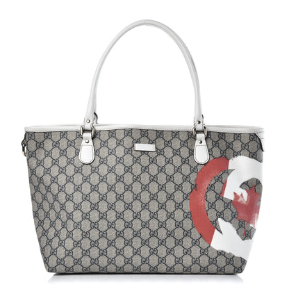 Gucci GG Plus Monogram Medium Canada Flag Unicef Tote Red 1 of 11