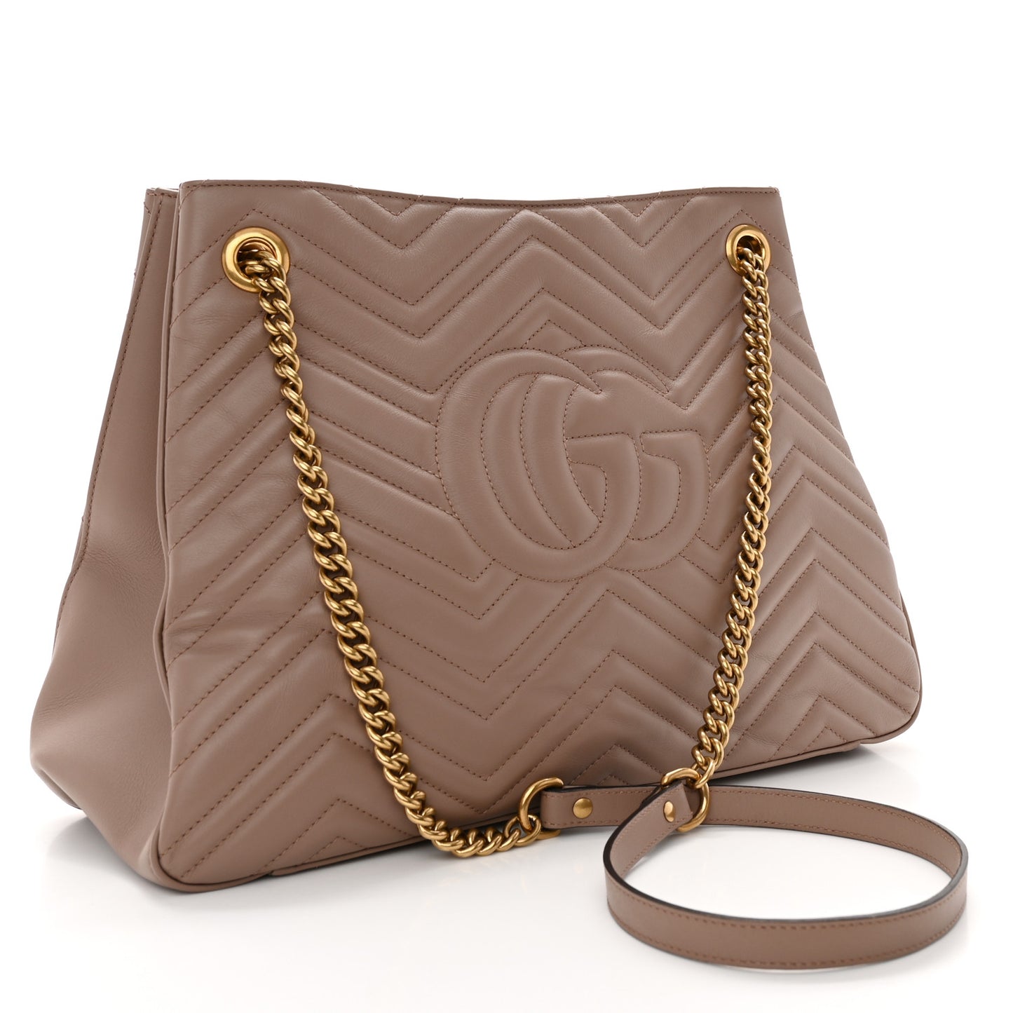 Calfskin Matelasse Medium GG Marmont Shoulder Tote Bag Porcelain Rose