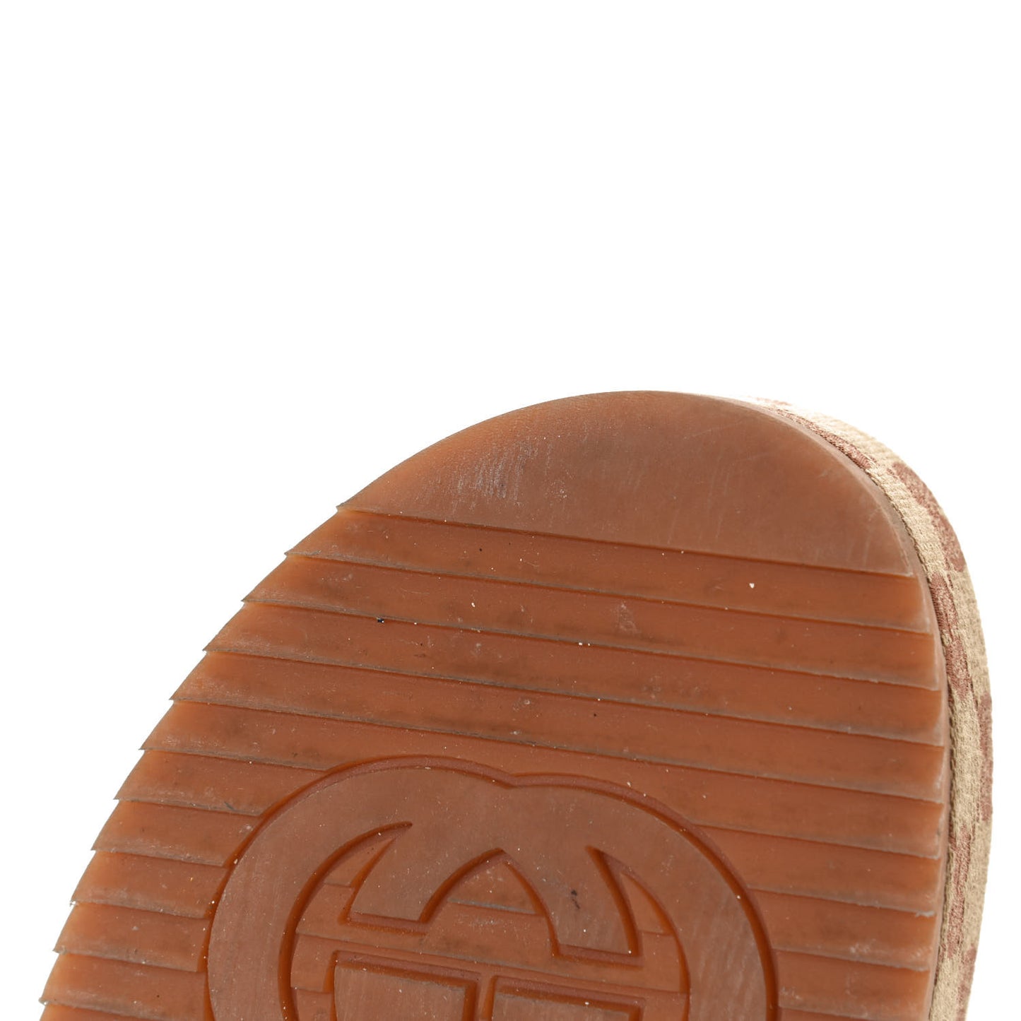 Canvas GG Monogram Angelina Platform Slide Sandals 36.5 Beige Ruggine