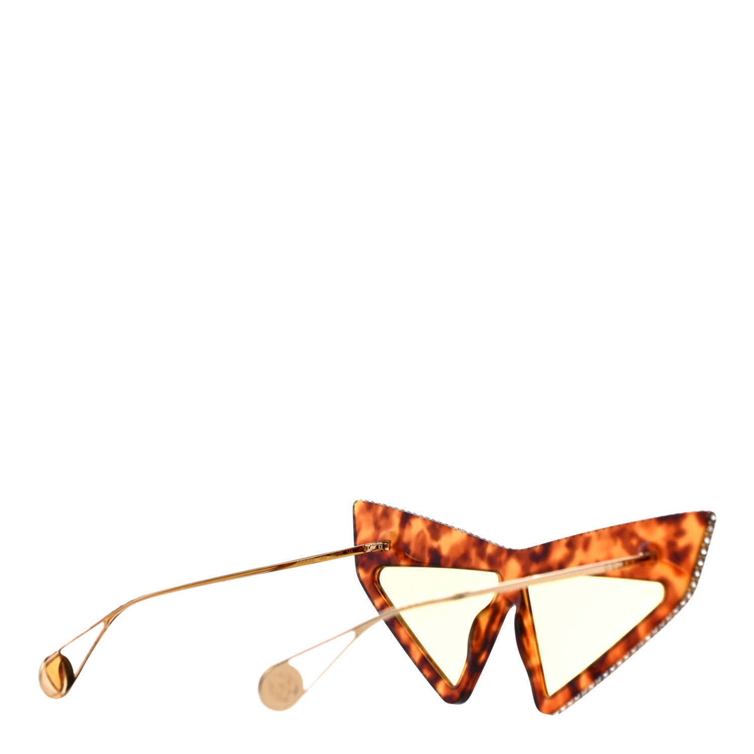Gucci Acetate Crystal Geometric Sunglasses GG0430S Havana 3 of 6