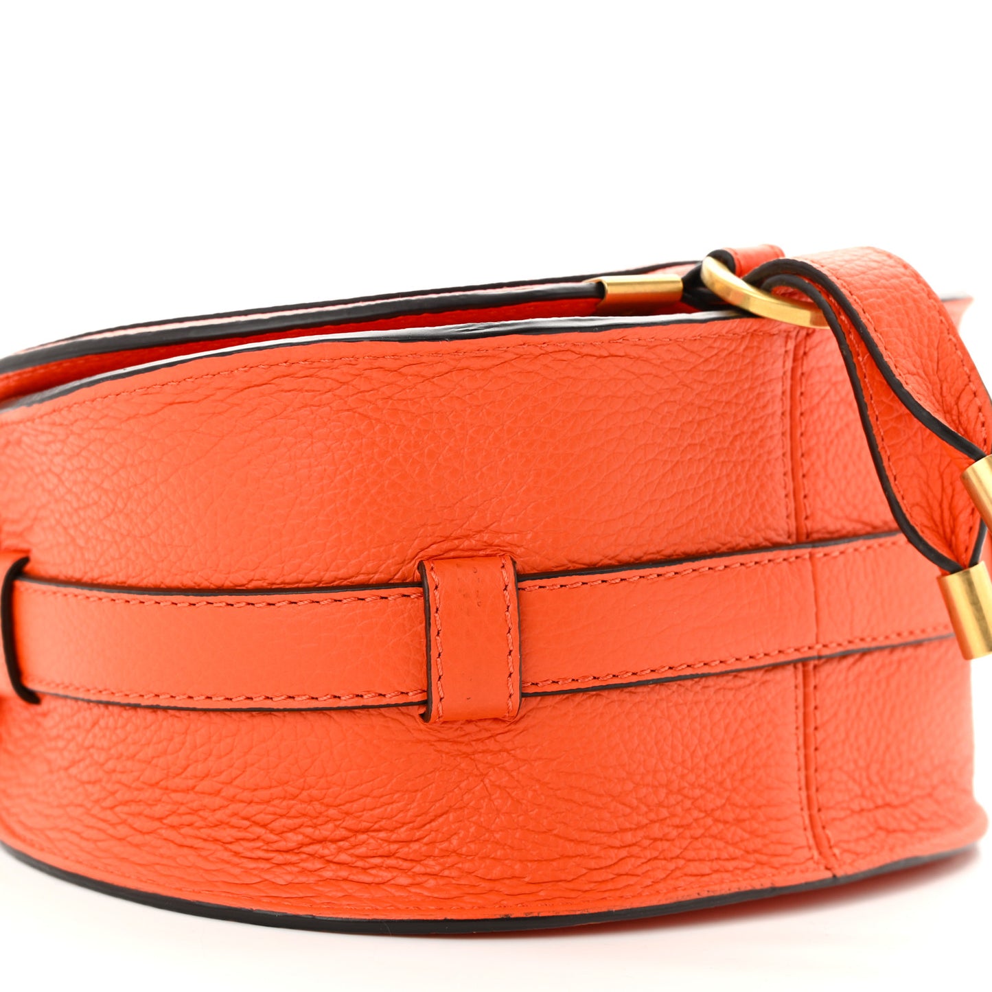 Grained Calfskin Small Marcie Saddle Bag Rusted Orange