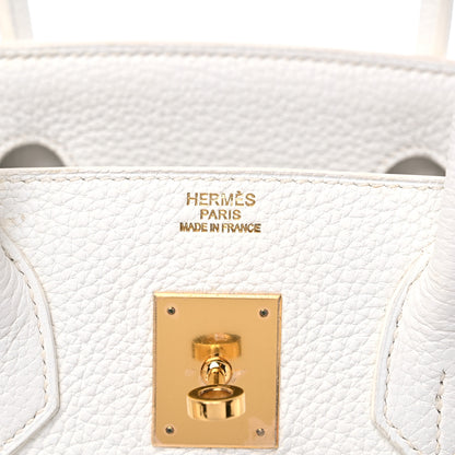 Hermes Taurillon Clemence Birkin 30 White 5 of 14