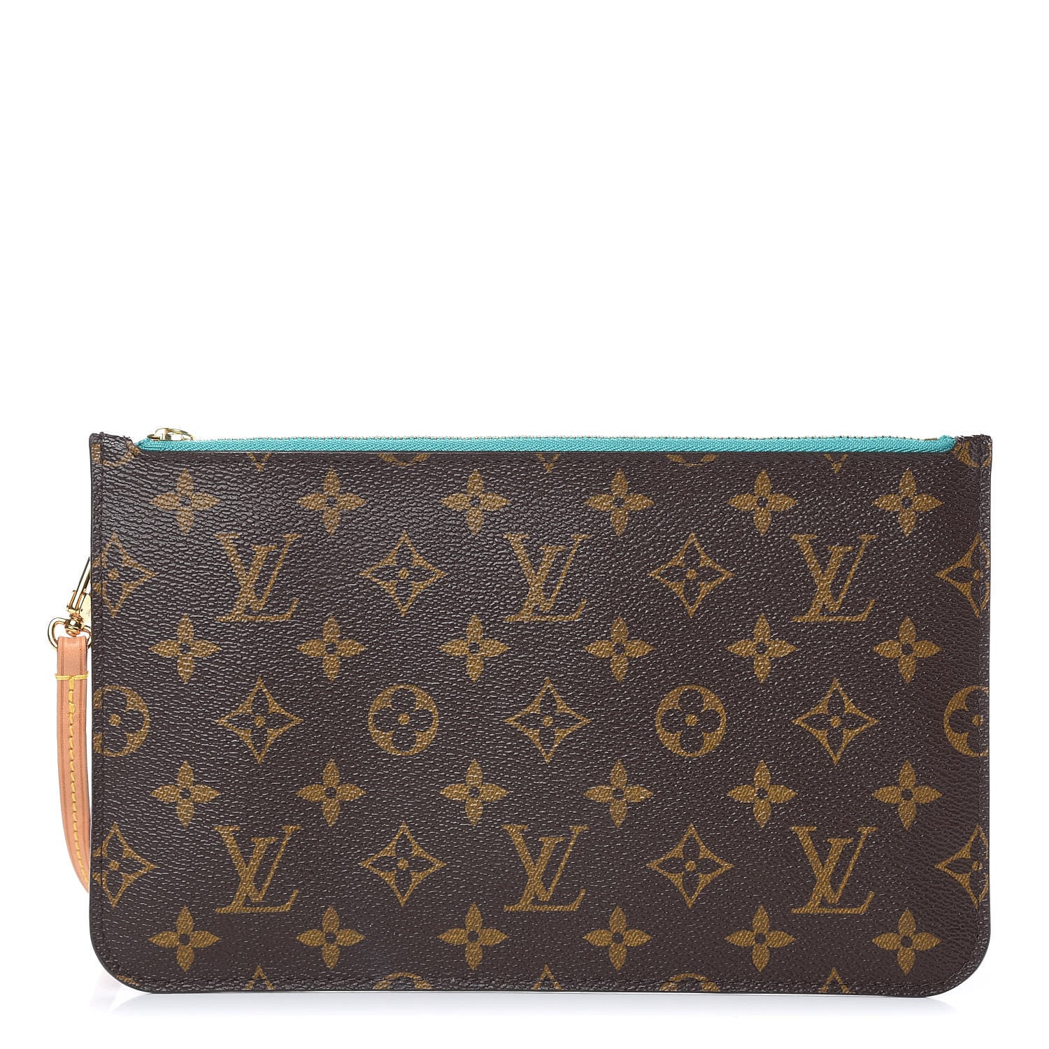 Louis Vuitton Monogram Neverfull MM GM Pochette Turquoise 1 of 7
