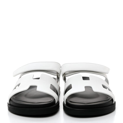 Hermes Calfskin Womens Chypre Sandals 37 White 2 of 9