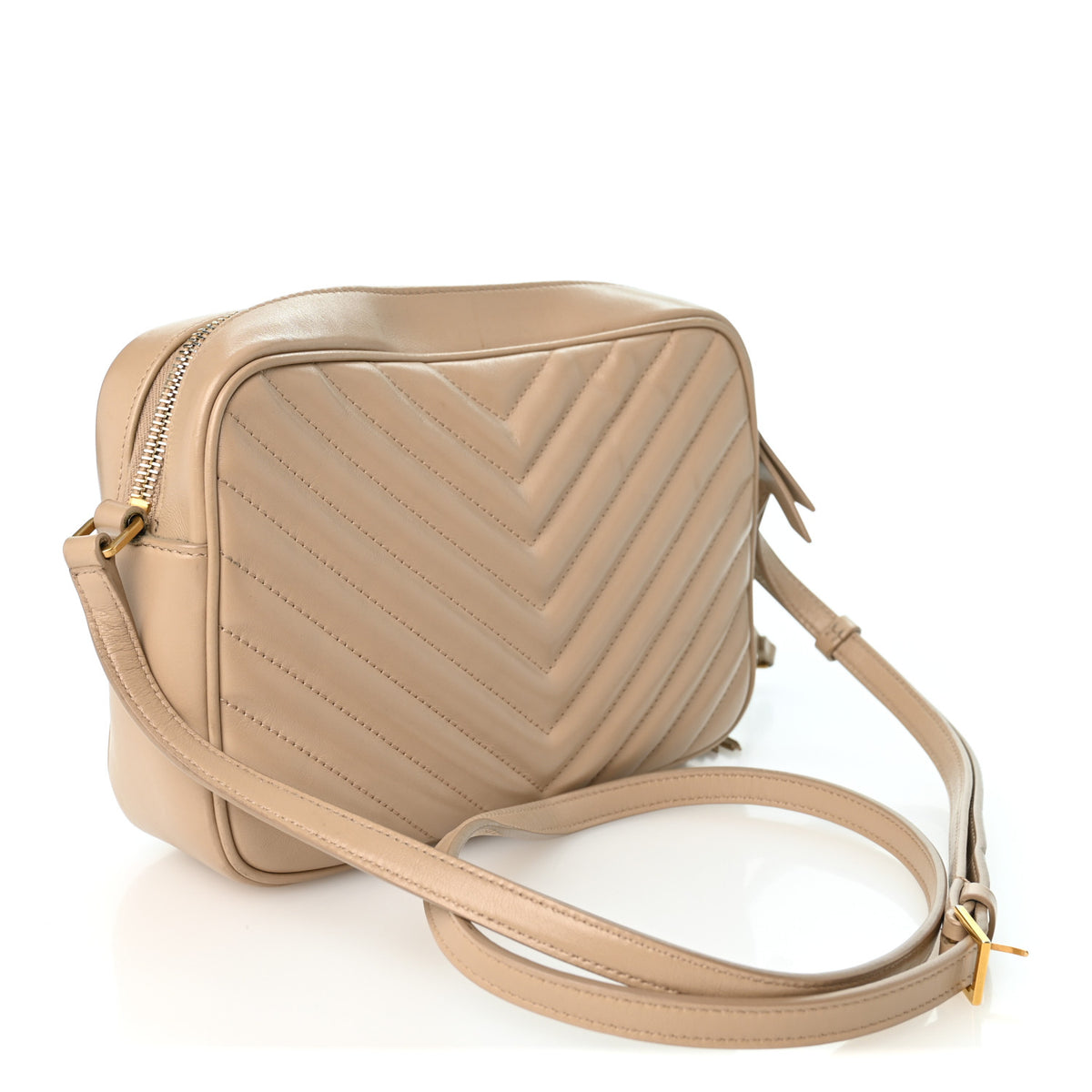 Calfskin Matelasse Monogram Lou Camera Bag Dark Beige